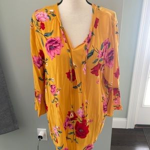 Old Navy Floral Yellow Top
